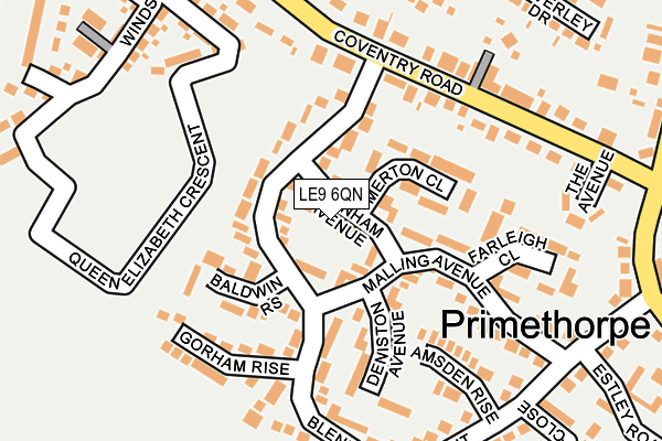 LE9 6QN map - OS OpenMap – Local (Ordnance Survey)