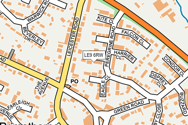 LE9 6RW map - OS OpenMap – Local (Ordnance Survey)