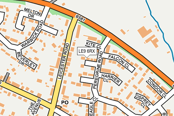 LE9 6RX map - OS OpenMap – Local (Ordnance Survey)