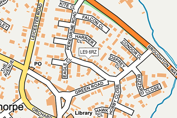 LE9 6RZ map - OS OpenMap – Local (Ordnance Survey)