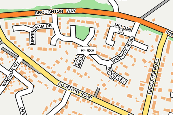 LE9 6SA map - OS OpenMap – Local (Ordnance Survey)