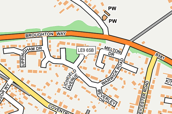 LE9 6SB map - OS OpenMap – Local (Ordnance Survey)