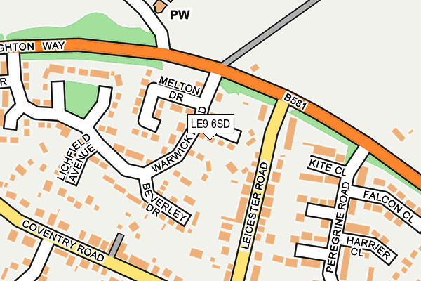 LE9 6SD map - OS OpenMap – Local (Ordnance Survey)