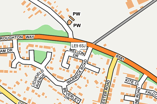 LE9 6SJ map - OS OpenMap – Local (Ordnance Survey)