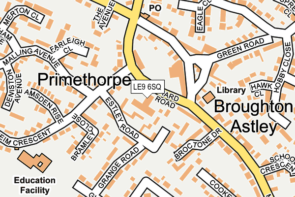 LE9 6SQ map - OS OpenMap – Local (Ordnance Survey)