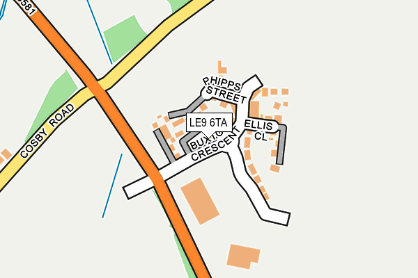 LE9 6TA map - OS OpenMap – Local (Ordnance Survey)