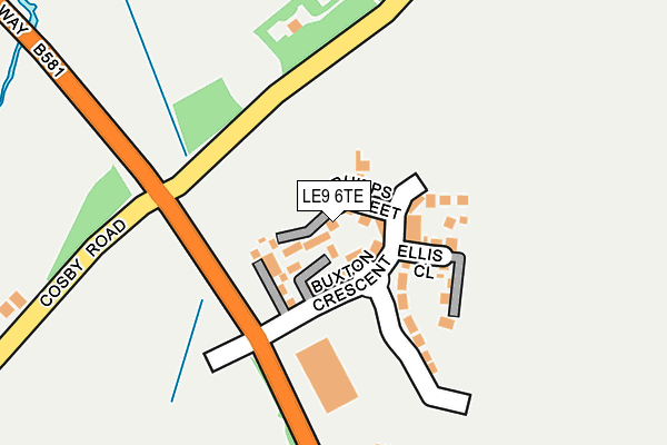 LE9 6TE map - OS OpenMap – Local (Ordnance Survey)