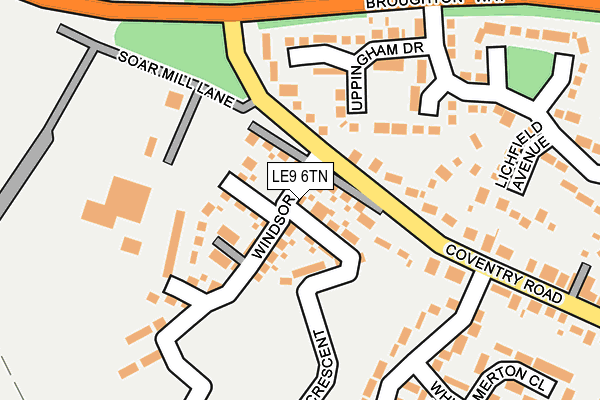 LE9 6TN map - OS OpenMap – Local (Ordnance Survey)