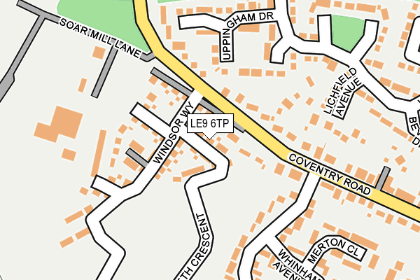 LE9 6TP map - OS OpenMap – Local (Ordnance Survey)