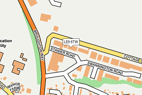 LE9 6TW map - OS OpenMap – Local (Ordnance Survey)