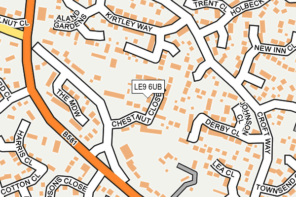 LE9 6UB map - OS OpenMap – Local (Ordnance Survey)