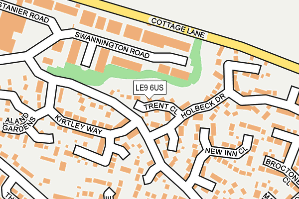 LE9 6US map - OS OpenMap – Local (Ordnance Survey)