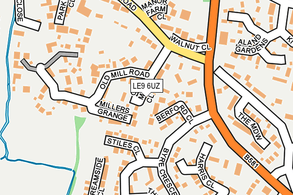 LE9 6UZ map - OS OpenMap – Local (Ordnance Survey)
