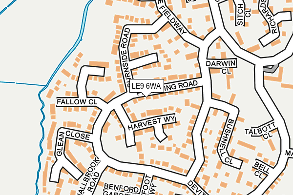 LE9 6WA map - OS OpenMap – Local (Ordnance Survey)