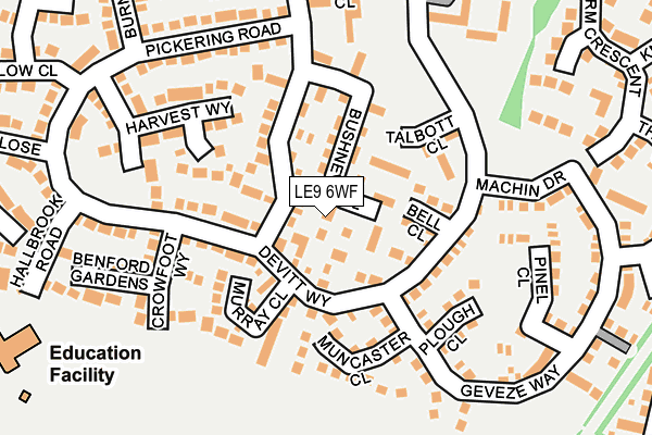 LE9 6WF map - OS OpenMap – Local (Ordnance Survey)
