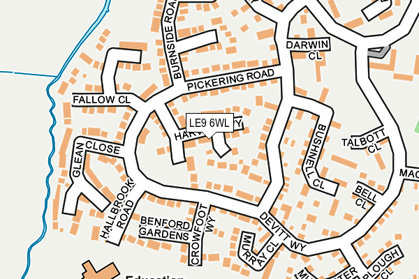 LE9 6WL map - OS OpenMap – Local (Ordnance Survey)