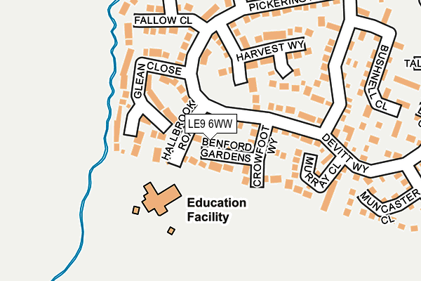 LE9 6WW map - OS OpenMap – Local (Ordnance Survey)