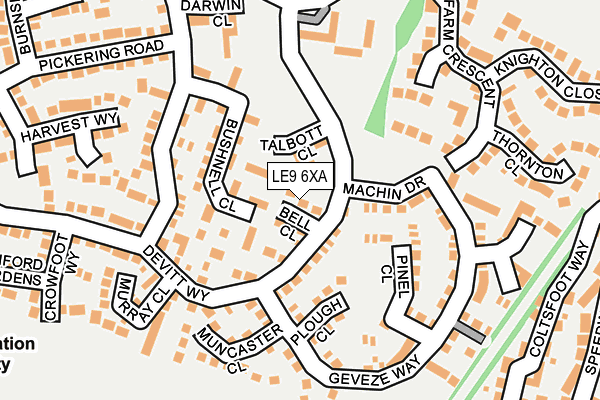 LE9 6XA map - OS OpenMap – Local (Ordnance Survey)