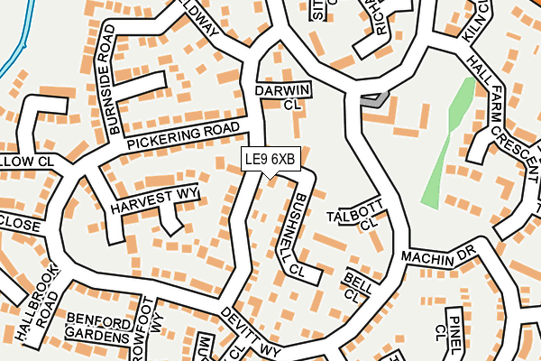 LE9 6XB map - OS OpenMap – Local (Ordnance Survey)