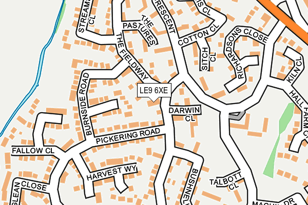 LE9 6XE map - OS OpenMap – Local (Ordnance Survey)