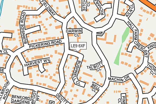 LE9 6XF map - OS OpenMap – Local (Ordnance Survey)