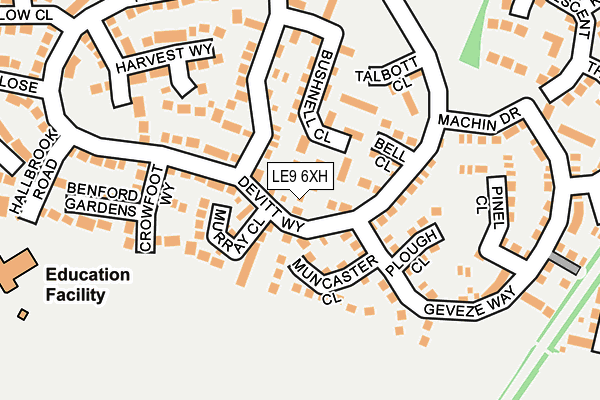 LE9 6XH map - OS OpenMap – Local (Ordnance Survey)