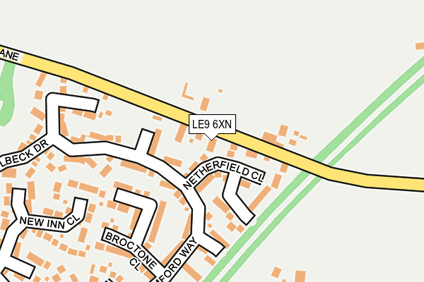 LE9 6XN map - OS OpenMap – Local (Ordnance Survey)