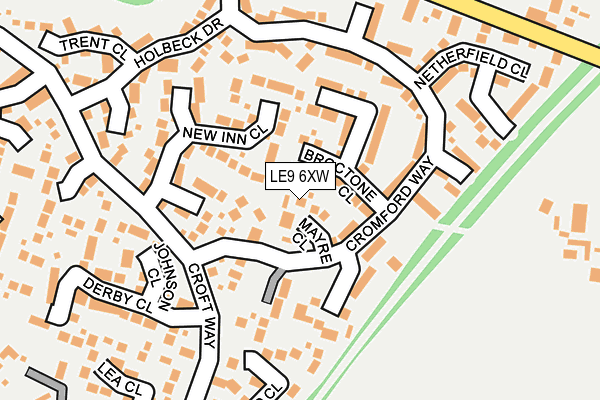 LE9 6XW map - OS OpenMap – Local (Ordnance Survey)