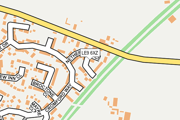 LE9 6XZ map - OS OpenMap – Local (Ordnance Survey)