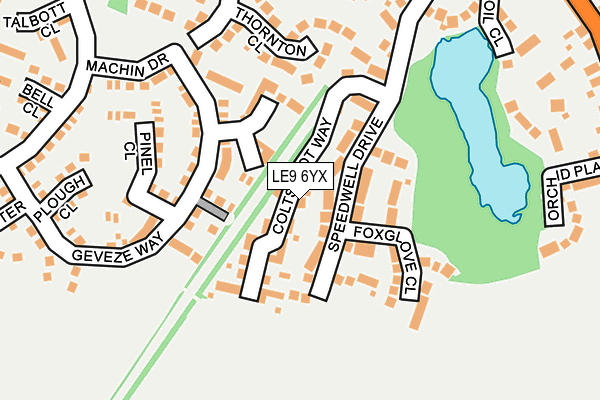 LE9 6YX map - OS OpenMap – Local (Ordnance Survey)