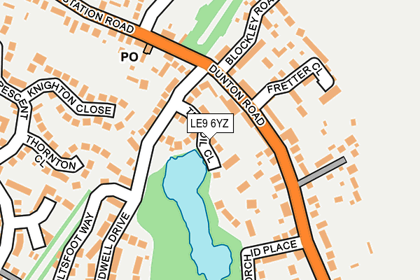 LE9 6YZ map - OS OpenMap – Local (Ordnance Survey)