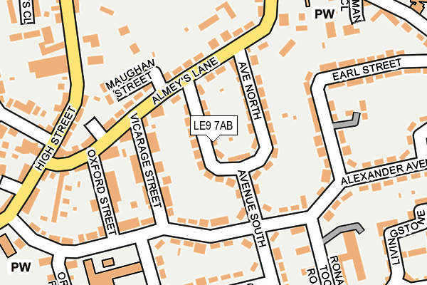 LE9 7AB map - OS OpenMap – Local (Ordnance Survey)