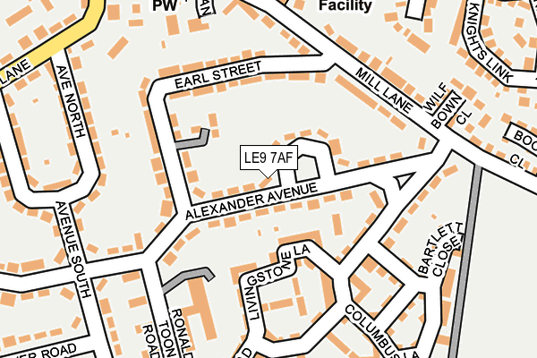 LE9 7AF map - OS OpenMap – Local (Ordnance Survey)