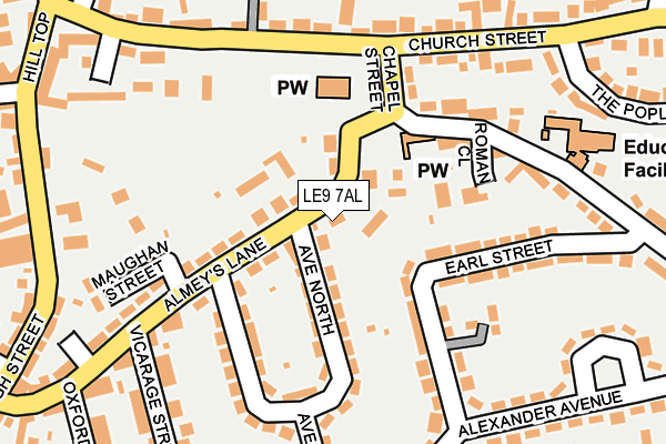 LE9 7AL map - OS OpenMap – Local (Ordnance Survey)