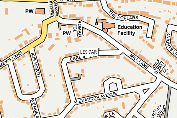 LE9 7AR map - OS OpenMap – Local (Ordnance Survey)