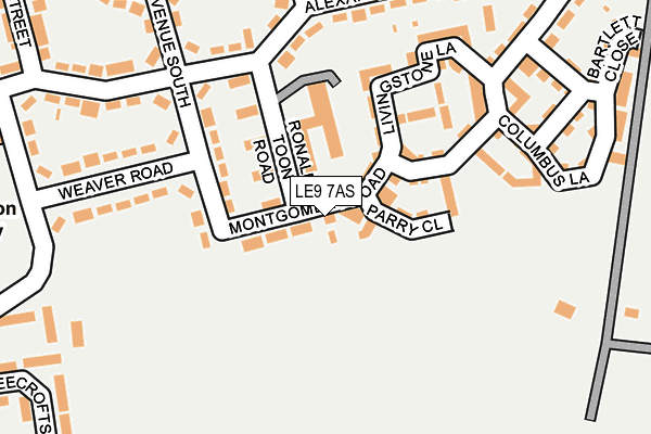 LE9 7AS map - OS OpenMap – Local (Ordnance Survey)