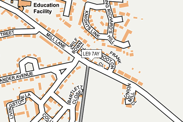 LE9 7AY map - OS OpenMap – Local (Ordnance Survey)