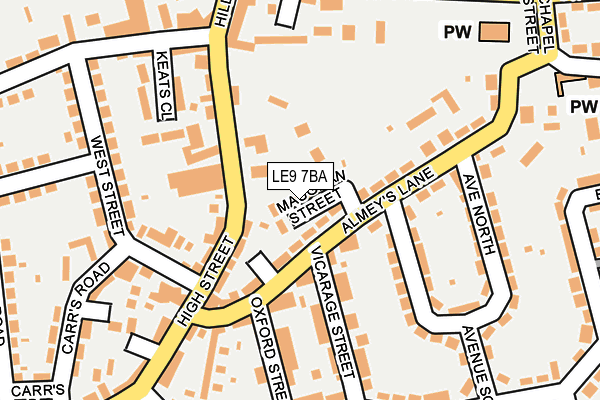 LE9 7BA map - OS OpenMap – Local (Ordnance Survey)