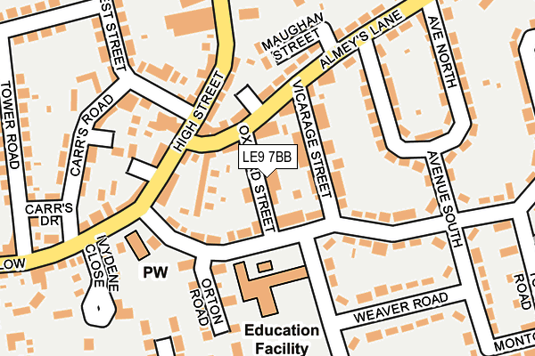 LE9 7BB map - OS OpenMap – Local (Ordnance Survey)