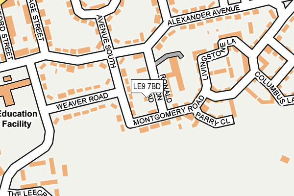 LE9 7BD map - OS OpenMap – Local (Ordnance Survey)