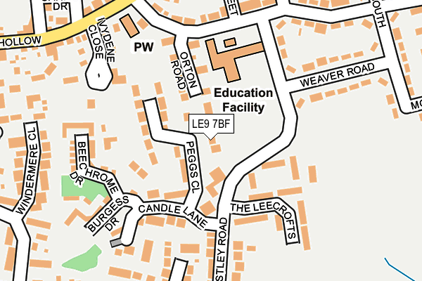 LE9 7BF map - OS OpenMap – Local (Ordnance Survey)