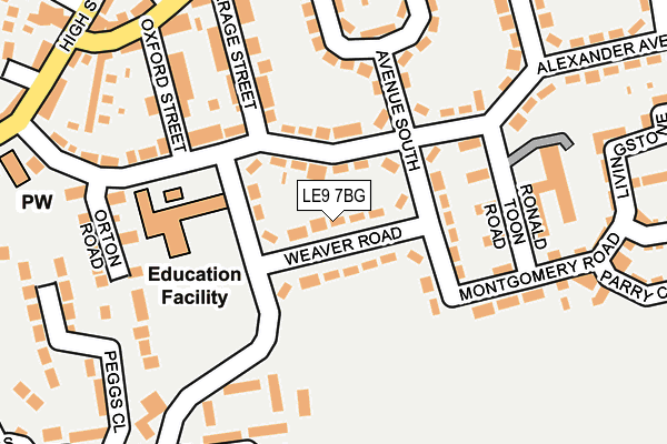 LE9 7BG map - OS OpenMap – Local (Ordnance Survey)