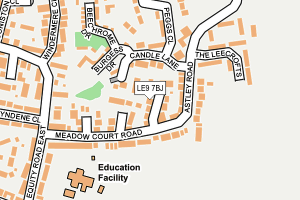 LE9 7BJ map - OS OpenMap – Local (Ordnance Survey)