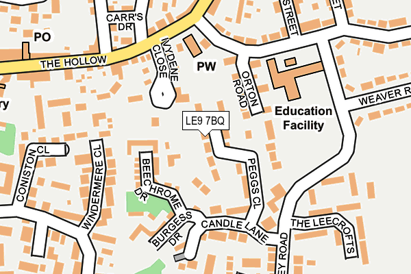 LE9 7BQ map - OS OpenMap – Local (Ordnance Survey)