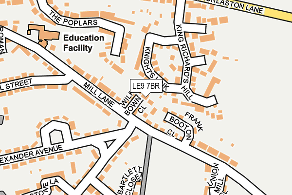 LE9 7BR map - OS OpenMap – Local (Ordnance Survey)