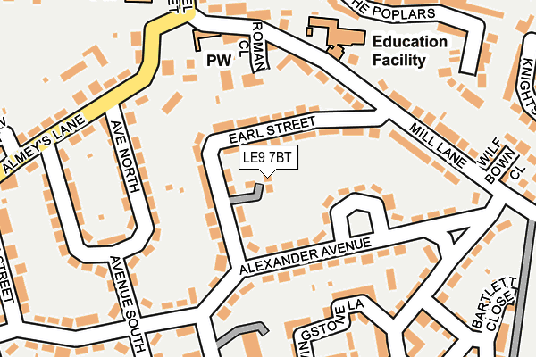 LE9 7BT map - OS OpenMap – Local (Ordnance Survey)