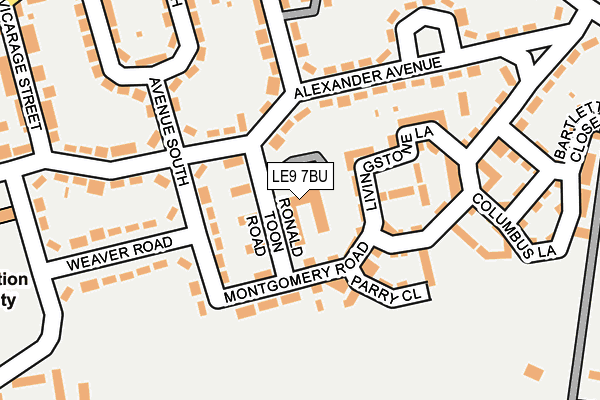 LE9 7BU map - OS OpenMap – Local (Ordnance Survey)