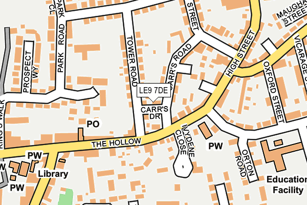 LE9 7DE map - OS OpenMap – Local (Ordnance Survey)