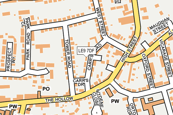 LE9 7DF map - OS OpenMap – Local (Ordnance Survey)