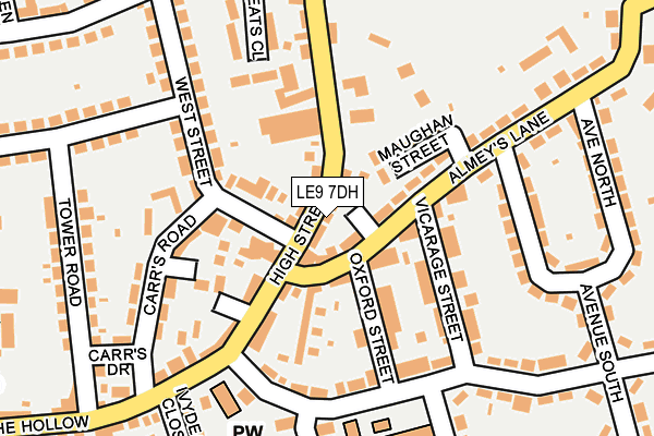 LE9 7DH map - OS OpenMap – Local (Ordnance Survey)